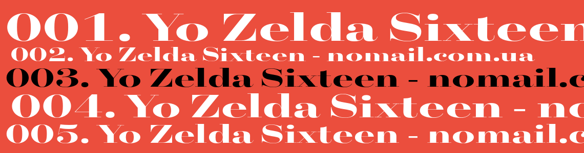 Шрифт Yo Zelda Sixteen