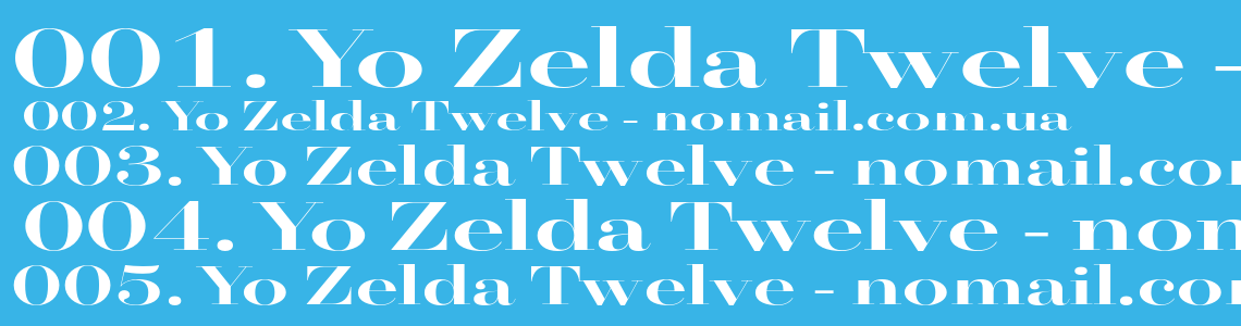Шрифт Yo Zelda Twelve