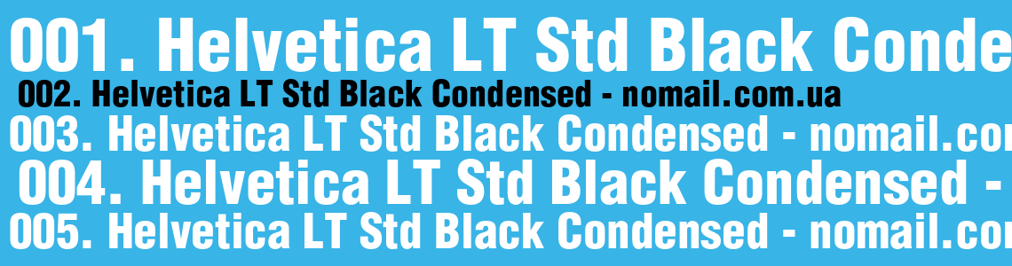 Шрифт Helvetica LT Std Black Condensed