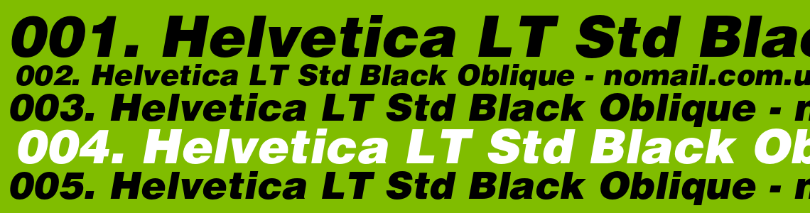 Шрифт Helvetica LT Std Black Oblique