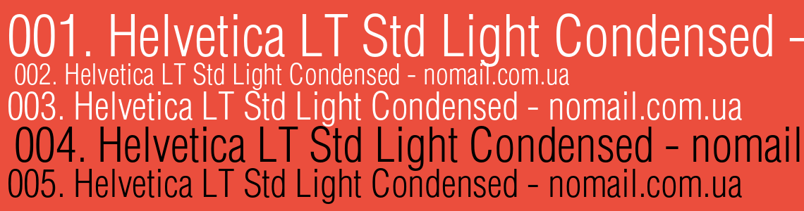 Шрифт Helvetica LT Std Light Condensed