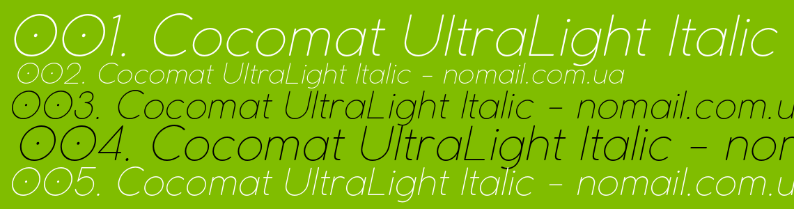 Шрифт Cocomat UltraLight Italic