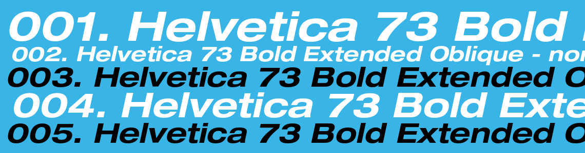 Шрифт Helvetica 73 Bold Extended Oblique