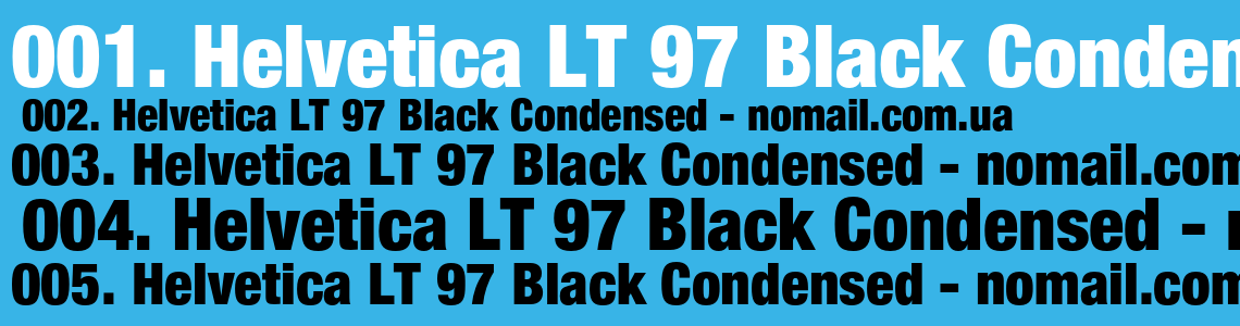 Шрифт Helvetica LT 97 Black Condensed