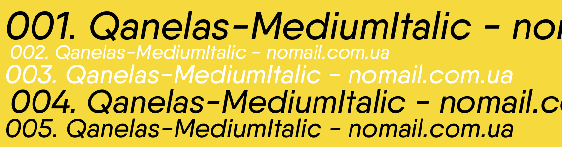 Шрифт Qanelas-MediumItalic