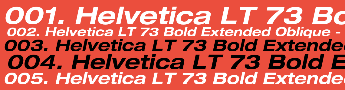 Шрифт Helvetica LT 73 Bold Extended Oblique