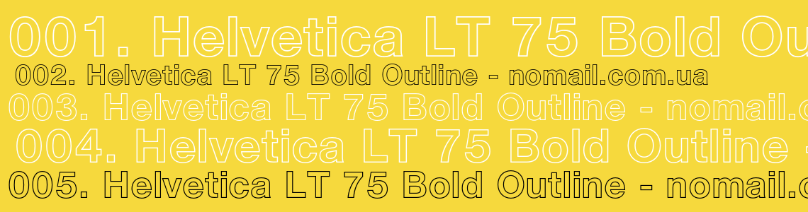 Шрифт Helvetica LT 75 Bold Outline