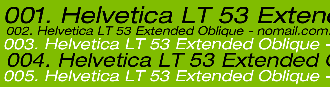 Шрифт Helvetica LT 53 Extended Oblique