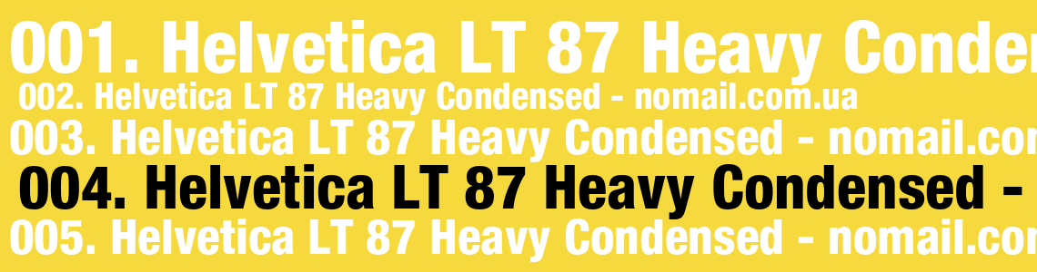 Шрифт Helvetica LT 87 Heavy Condensed