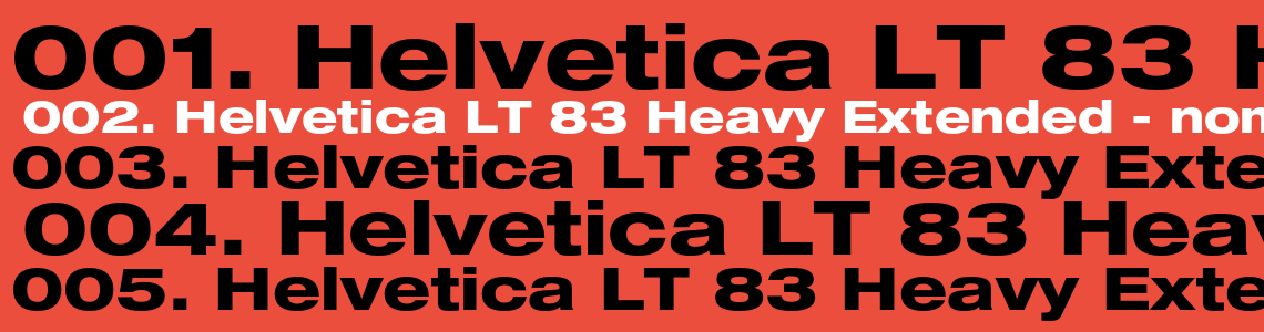 Шрифт Helvetica LT 83 Heavy Extended