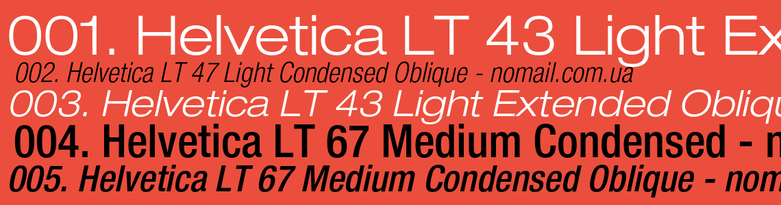 Шрифт Helvetica Neue LT