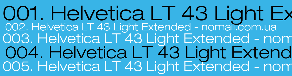 Шрифт Helvetica LT 43 Light Extended