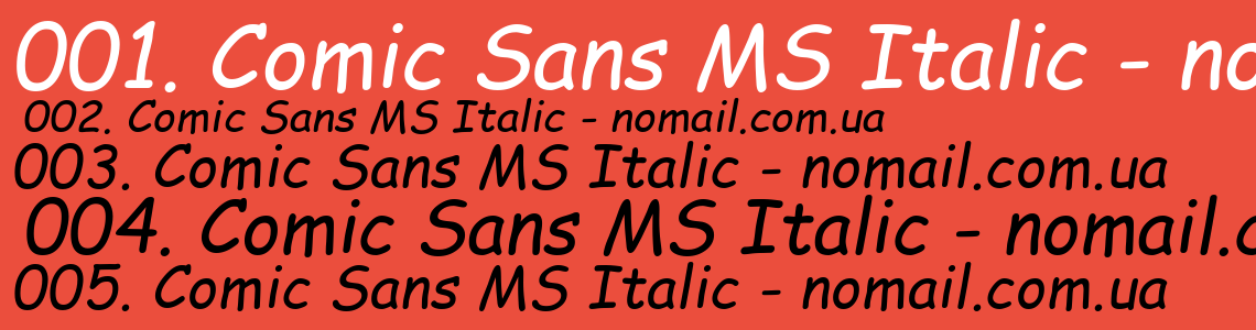 Шрифт Comic Sans MS Italic
