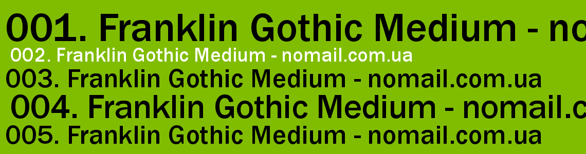 Шрифт Franklin Gothic Medium