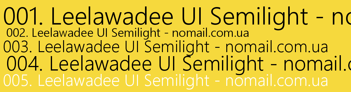 Шрифт Leelawadee UI Semilight