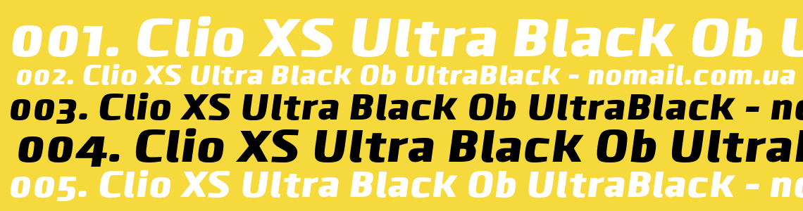 Шрифт Clio XS Ultra Black Ob UltraBlack