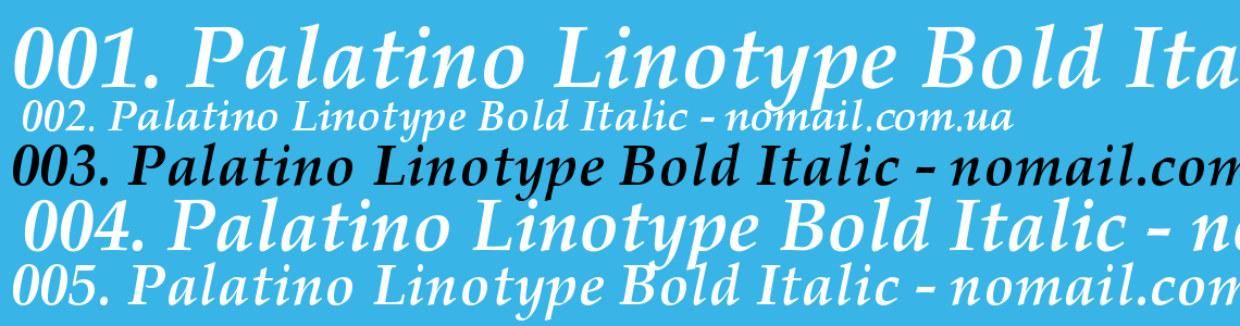 Шрифт Palatino Linotype Bold Italic