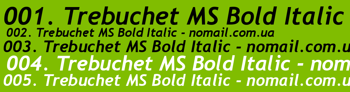 Шрифт Trebuchet MS Bold Italic