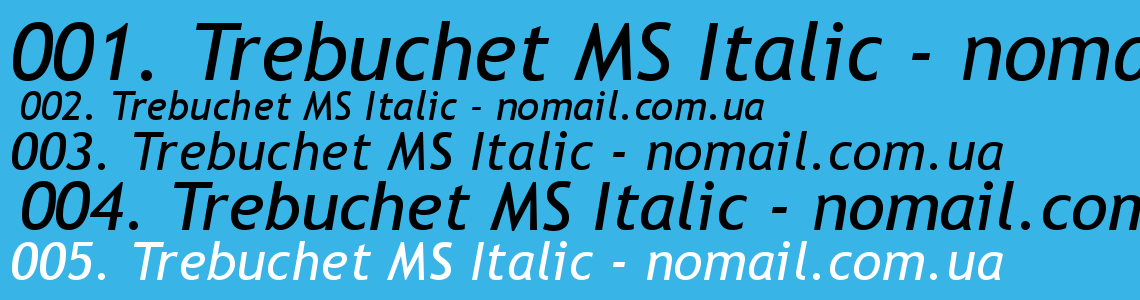 Шрифт Trebuchet MS Italic