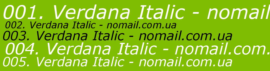 Шрифт Verdana Italic