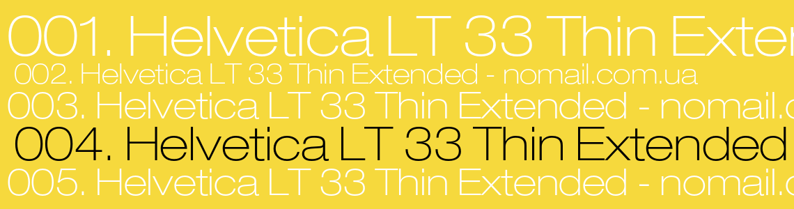 Шрифт Helvetica LT 33 Thin Extended