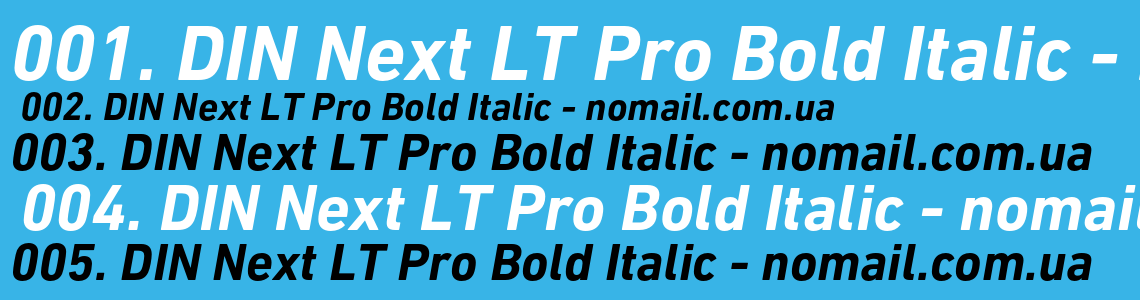 Шрифт DIN Next LT Pro Bold Italic