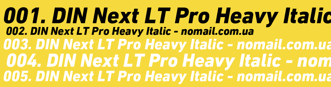 Шрифт DIN Next LT Pro Heavy Italic