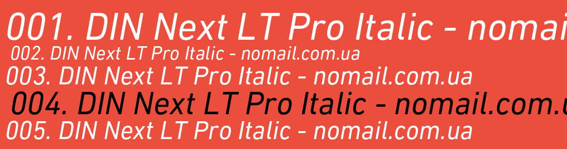 Шрифт DIN Next LT Pro Italic