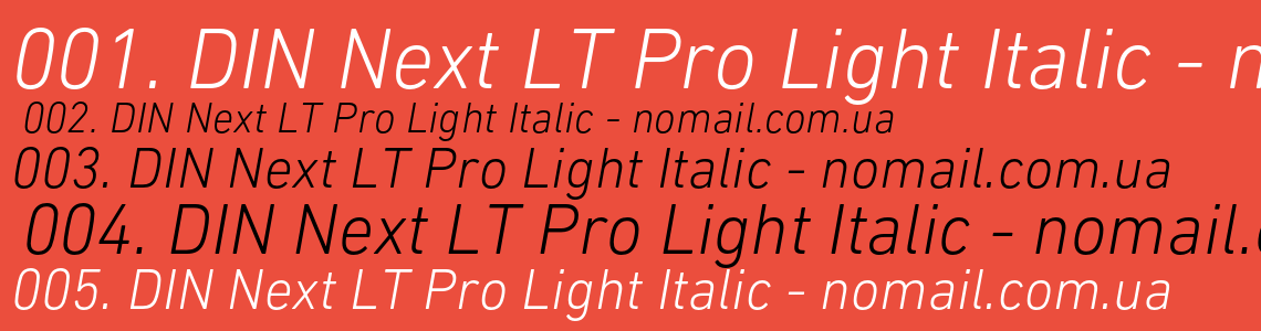 Шрифт DIN Next LT Pro Light Italic