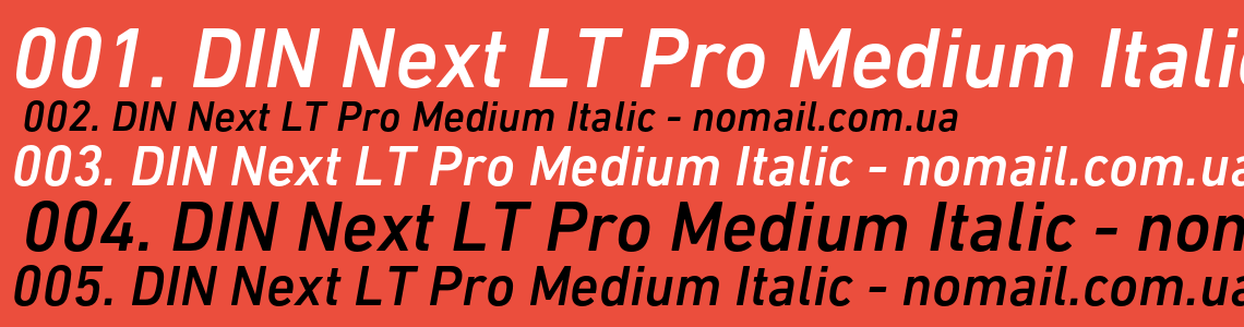 Шрифт DIN Next LT Pro Medium Italic