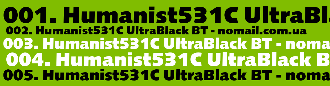 Шрифт Humanist531C UltraBlack BT