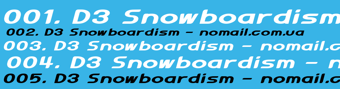Шрифт D3 Snowboardism
