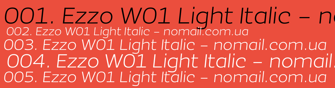 Шрифт Ezzo W01 Light Italic