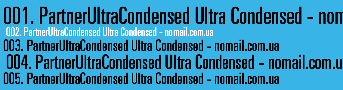 Шрифт PartnerUltraCondensed Ultra Condensed