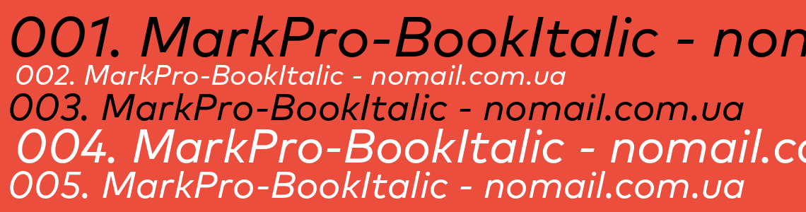 Шрифт MarkPro-BookItalic