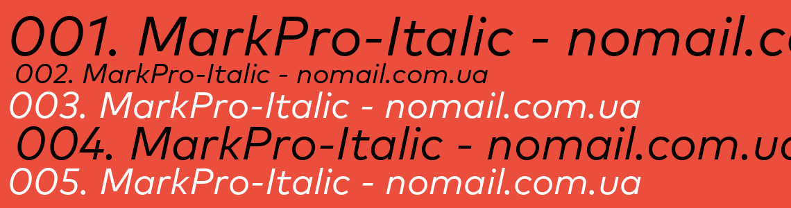 Шрифт MarkPro-Italic