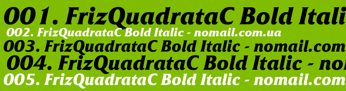 Шрифт FrizQuadrataC Bold Italic