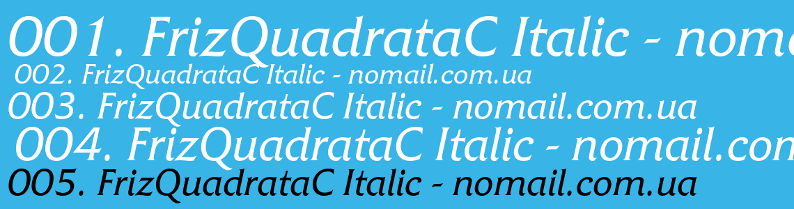 Шрифт FrizQuadrataC Italic