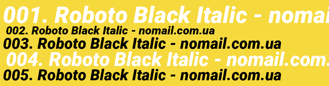 Шрифт Roboto Black Italic