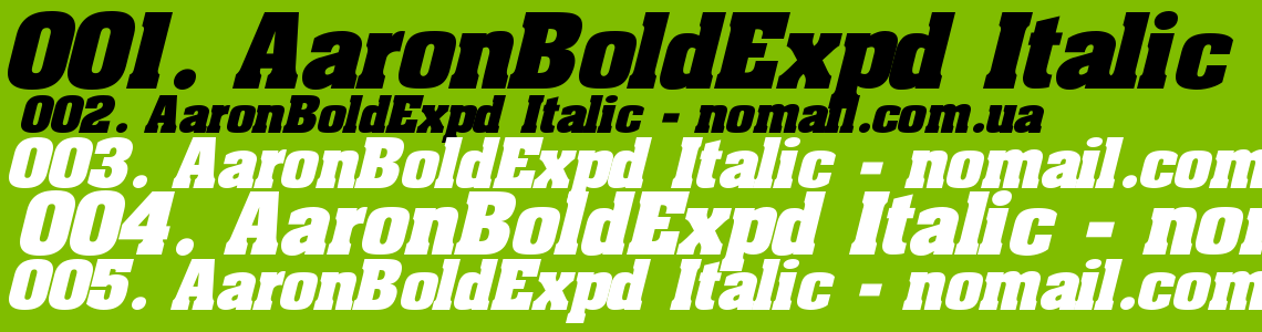 Шрифт AaronBoldExpd Italic