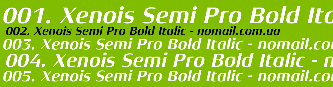 Шрифт Xenois Semi Pro Bold Italic