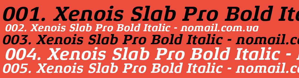 Шрифт Xenois Slab Pro Bold Italic