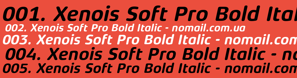 Шрифт Xenois Soft Pro Bold Italic