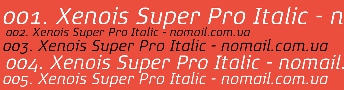 Шрифт Xenois Super Pro Italic