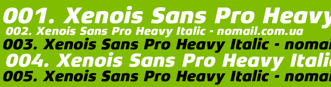 Шрифт Xenois Sans Pro Heavy Italic