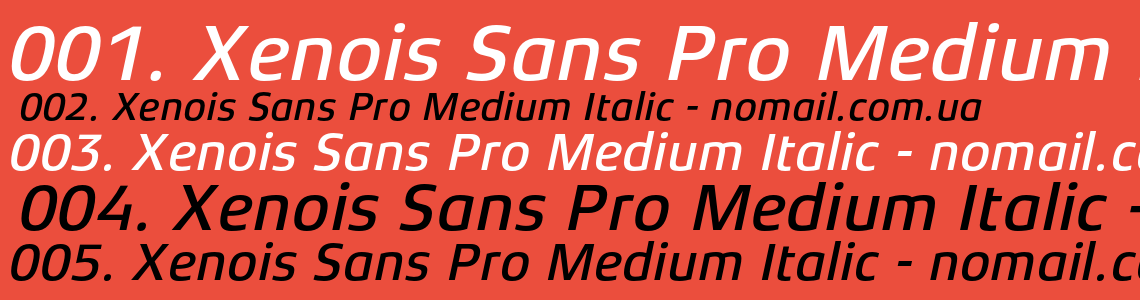 Шрифт Xenois Sans Pro Medium Italic