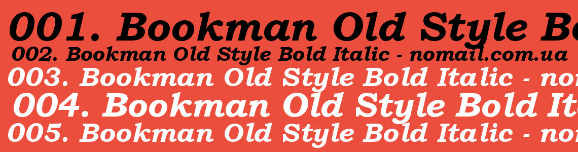 Шрифт Bookman Old Style Bold Italic