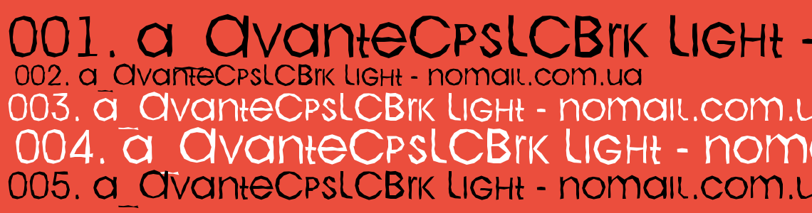 Шрифт a_AvanteCpsLCBrk Light
