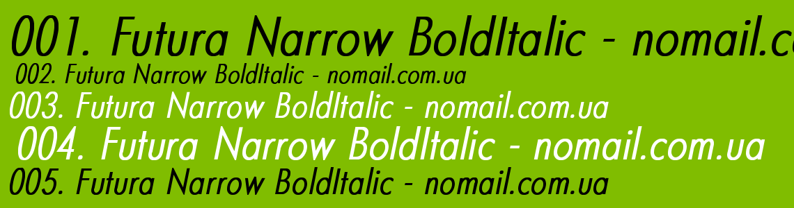 Шрифт Futura Narrow BoldItalic