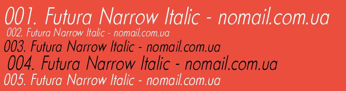 Шрифт Futura Narrow Italic